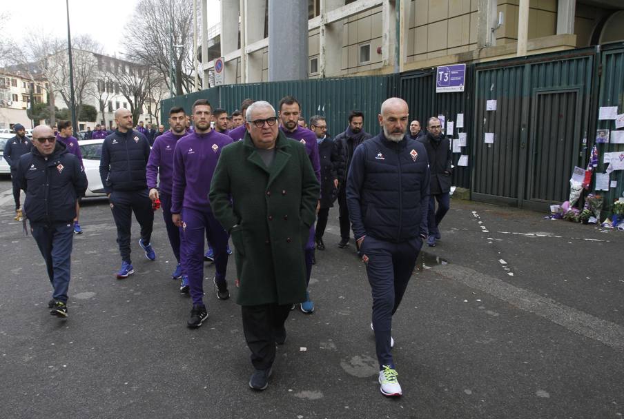 Fiorentina al completo allo stadio Artemio Franchi Ansa